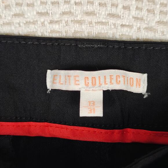 Elite Collection Black Slim Straight Pants Front Pockets Size 13/31 NEW - Picture 6 of 9